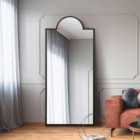 Mirroroutlet Fenestra - Black Contemporary Wall And Full Length Leaner Mirror 67" X 29" (170 X 75cm)