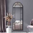 Mirroroutlet Arcus - Black Framed Arched Full Length Leaner / Wall Mirror 67" X 24" (170cm X 60cm)
