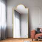 Mirroroutlet Fenestra - Gold Modern Wall And Full Length Leaner Mirror 75" X 33" (190 X 85cm)