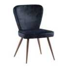 World Furniture Set Of 2 Flavia Fabric Dining Chair - Black/Brass Leg