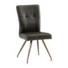 World Furniture Set Of 2 Kabana Dining Chair - Dark Brown PU/Brass Leg