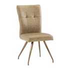 World Furniture Set Of 2 Kabana Dining Chair - Taupe PU/Brass Leg