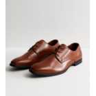 Rust Leather-Look Derby Shoes