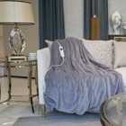 Neo Grey Electric Heated Throw Over Blanket Reversible