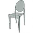 Fusion Living Ghost Style Plastic Victoria Dining Chair Smoke Grey