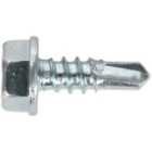 100 PACK 4.2 x 13mm Self Drilling Hex Head Screw - Zinc Plated Fixings Screw