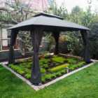Malay New Hampshire 3 x 4m Grey Polyester and Steel Gazebo