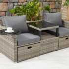 Malay Deluxe Malay New Hampshire 2 Seater Natural Transformer Patio Set