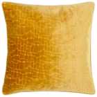 Paoletti Bloomsbury Mustard Geometric Cut Velvet Piped Cushion