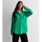Green Poplin Oversized Shirt