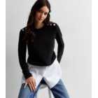 Black 2-in-1 Military Long Sleeve Top Shirt