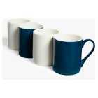 Set of 4 Blue/White Mugs, each