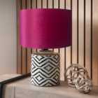 Chirala Ikat Ceramic and Velvet Table Lamp