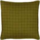 Yard Grid Check Olive Linen Cushion