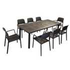 Nardi LIBECCIO Dining Table with 8 BORA Chair Set Anthracite