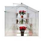 Living and Home Aluminium Hobby Greenhouse with Base 6' x 6' ft, Sliver