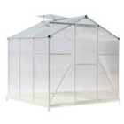 Living and Home Aluminium Hobby Greenhouse with Base 6' x 6' Sliver
