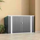 Living and Home Garden Heavy Duty Steel Bicycle Storage Shed, Grey