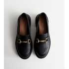 Black Leather-Look Chunky Loafers