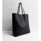 Black Leather-Look Tote Bag