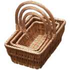 Red Hamper Rectangular Gift Shopping Basket Set of 3