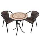 Exclusive Garden HENLEY 71cm Bistro Table with 2 SAN REMO Chairs Set
