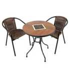Exclusive Garden HASLEMERE 71cm Bistro Table with 2 SAN REMO Chairs Set