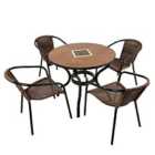 Exclusive Garden HASLEMERE 91cm Patio Table with 4 SAN REMO Chairs Set