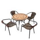Exclusive Garden RICHMOND 91cm Patio with 4 SAN REMO Chairs Set
