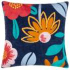 furn. Janey Multicolor Embroidered Floral Cushion