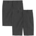 M&S Boys 2pk Slim Leg School Shorts Grey 3-4 Yrs 2 per pack