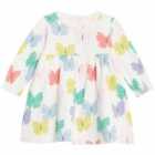 M&S Butterfly Long Sleeve Dress, 0-24 Months, Cream