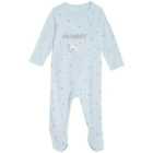 M&S Pure Cotton Love My Mummy Slogan Sleepsuit, Newborn-3 Months, Ice Blue