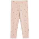 M&S Girls Cotton Rich Ditsy Floral Leggings, 2-7 Years, Pink