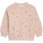 M&S Girls Cotton Rich Floral Sweatshirt, 2-7 Years, Pink