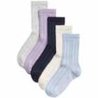M&S Girls Cotton Blend Socks, Sizes Small 6 - Large 7