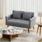 Livingandhome Contemporary Upholstered Love Seat With Rolled Arms, Grey