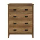 Gfw Boston 4 Drawer Chest Of Drawers Knotty Oak