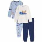 M&S 2pk Aeroplane Pyjama 2-7 Y Blue