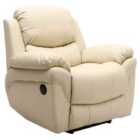 Madison Automatic Leather Recliner Chair - Cream