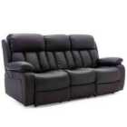 More4Homes Chester 3 Seater Electric High Back Bonded Leather Recliner Sofa (black)