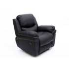 Madison Automatic Leather Recliner Chair - Black