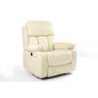 Chester Automatic Leather Recliner Chair - Cream
