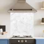 Premium 70cm x 75cm 6mm White Marble Glass Kitchen Splashback Various Sizes Toughened - 70 cm
