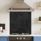 Premium 70cm x 75cm 6mm Glass Black Marble Kitchen Splashback Various Sizes Toughened - 70 cm