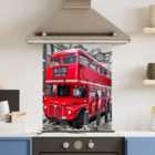 Premium 60 x 75cm 6mm Glass Red London Bus Kitchen Splashback Toughened