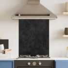 Premium 60cm x 75cm 6mm Glass Black Marble Kitchen Splashback Various Sizes Toughened - 60 cm