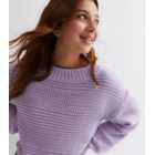 Girls Lilac Pointelle Knit Jumper