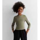 Girls Olive Long Sleeve Top