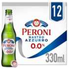 Peroni Nastro Azzurro 0% Alcohol Free Beer Lager Bottles 12 x 330ml